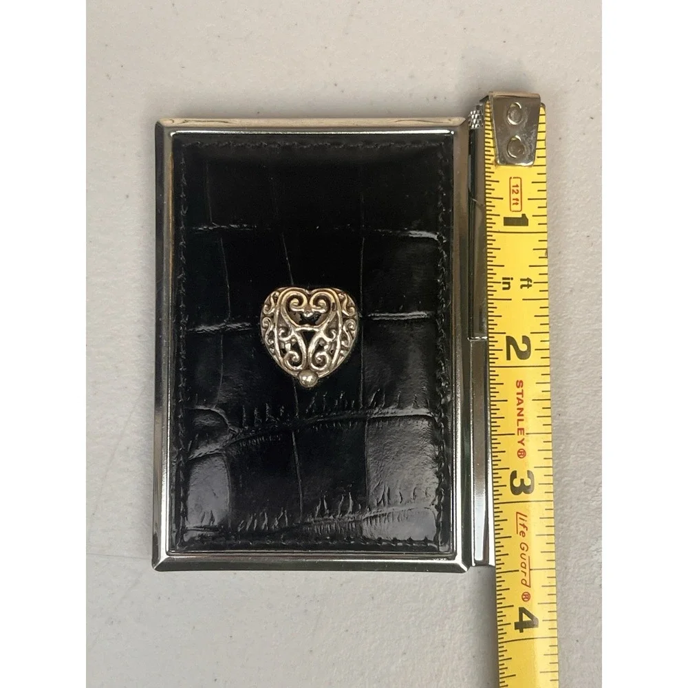 Brighton Black Croc Embossed Notepad Memo Holder Heart Pen Desk Accessory